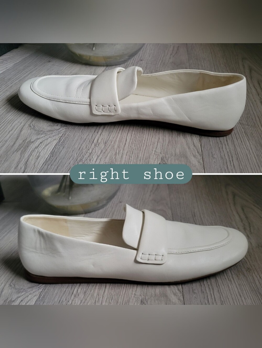 Vince Davis Milk White Leather Loafers with Penny Keeper Vamp, US 8.5 EU 39 - Picture 8 of 16